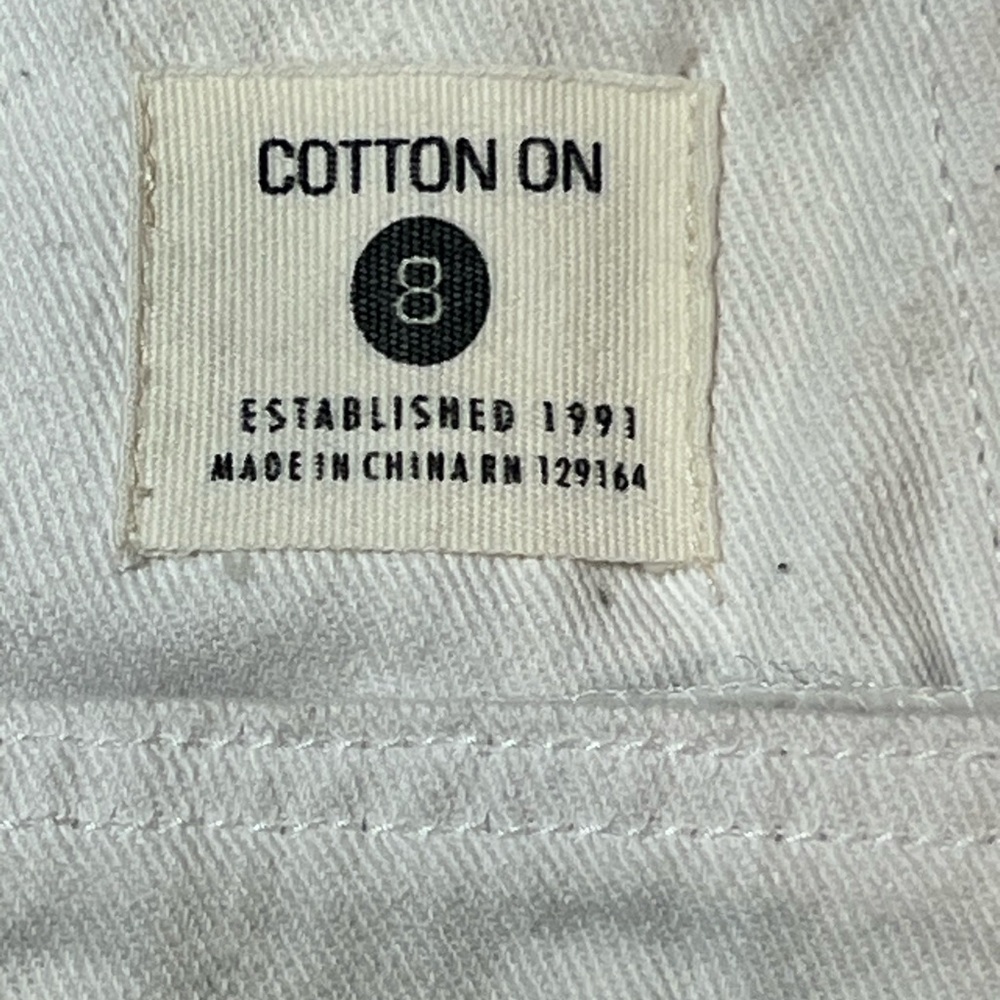 Cotton On White Denim Overall Shorts Size 8 - Picture 2 of 7